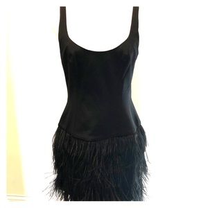 Size 8 Jay Godfrey LBD with feather skirt